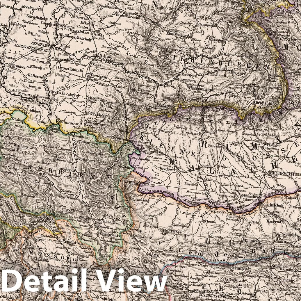 Southwest Russia and Turkey - Plate No. 5, 1880 - Stieler's Hand Atlas Historical Map Print
