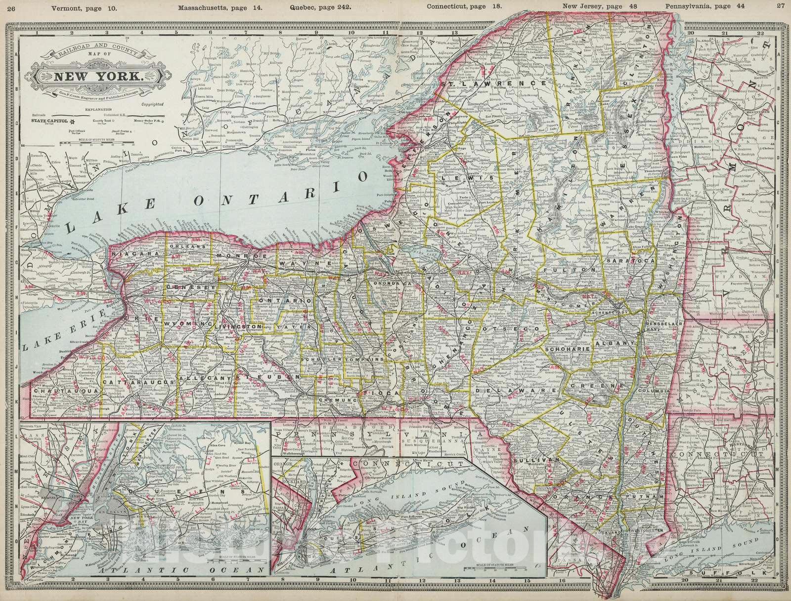 Historic Map : 1889 New York : Vintage Wall Art