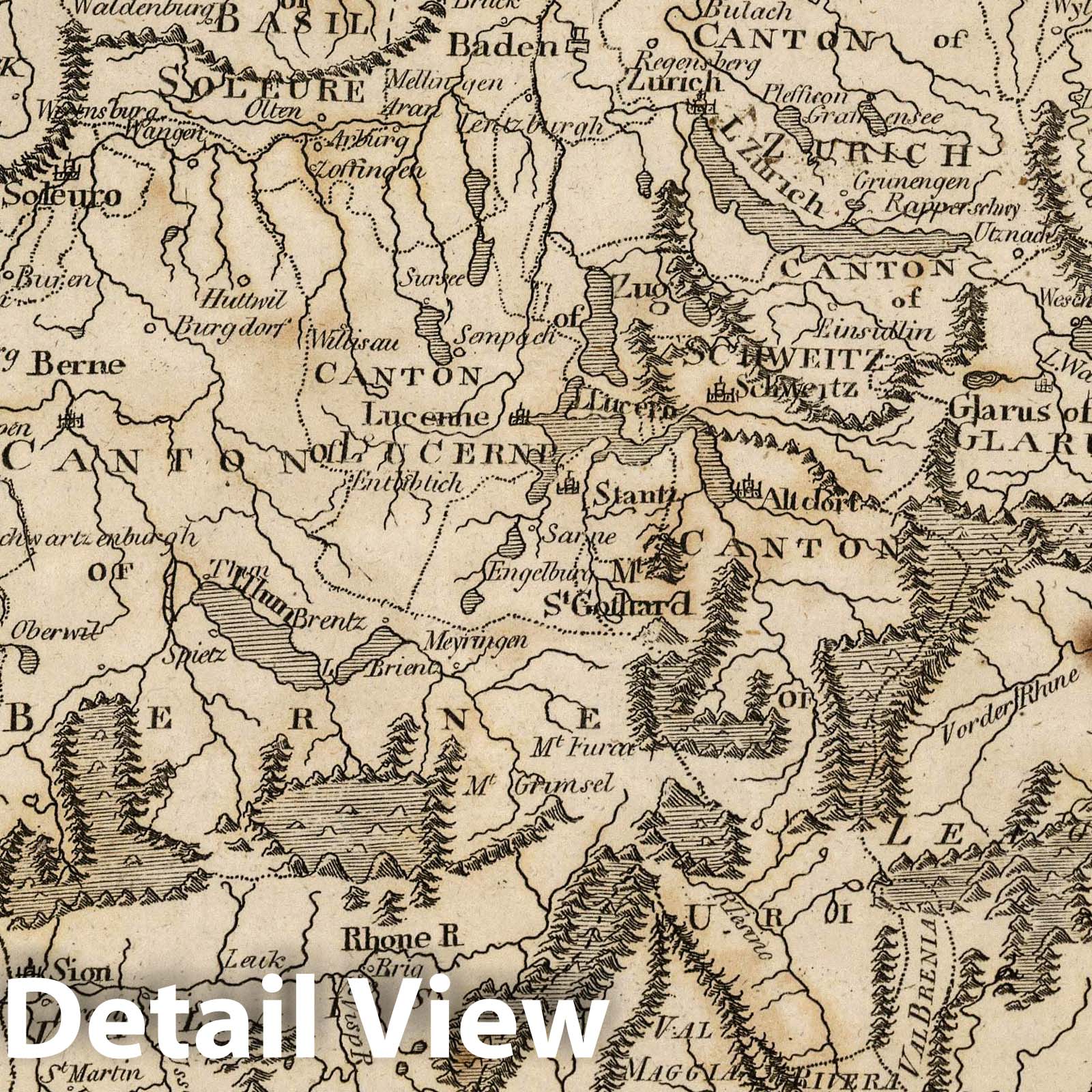 Switzerland, 1816 - Historical Map Print