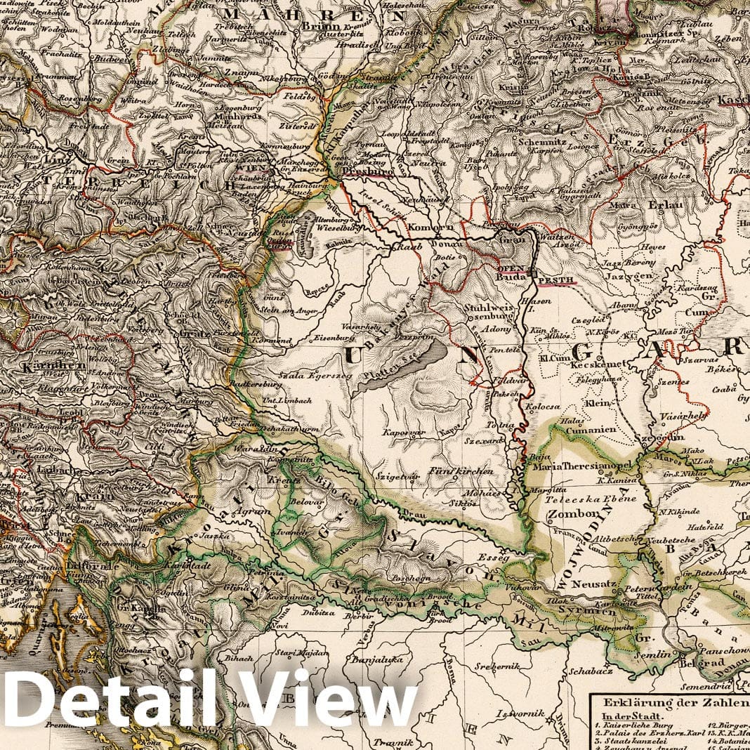 Historic Map : Austria, 1852 Der Oesterreichische Kaiser-Staat. (Austrian Empire). , Vintage Wall Art