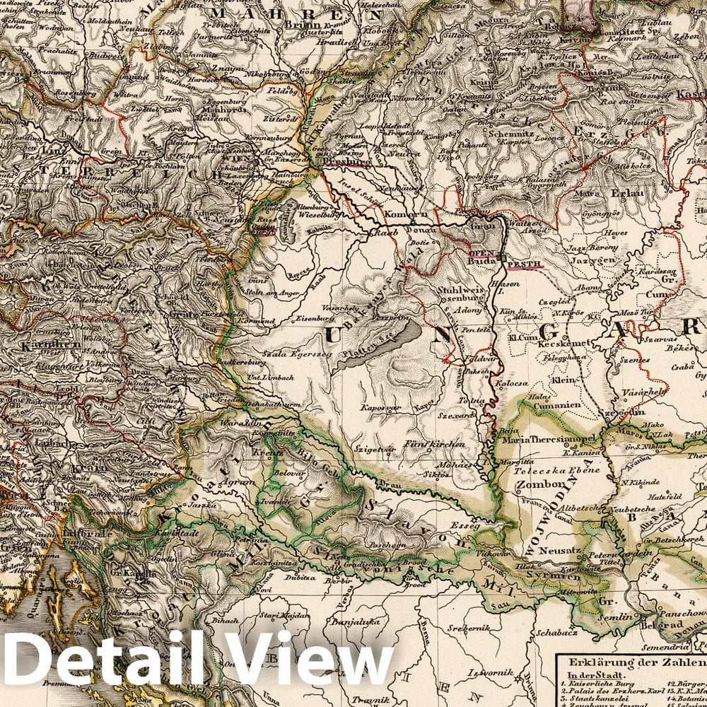 Historic Map : Austria, 1852 Der Oesterreichische Kaiser-Staat. (Austrian Empire). , Vintage Wall Art