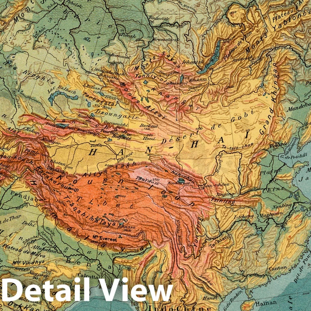 Asia - Nautical Chart, 1921 - Historical Map Print