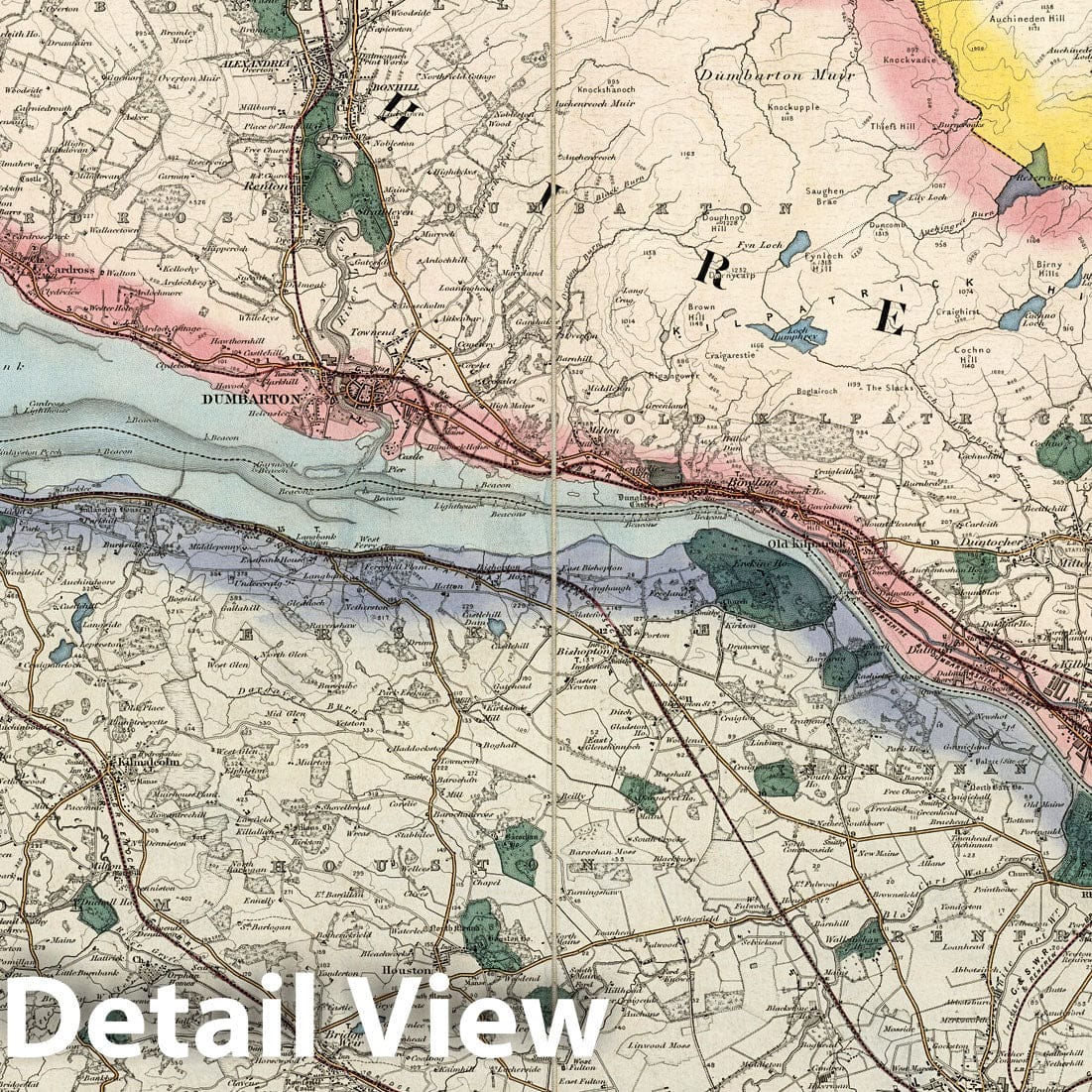 Glasgow, Scotland - Ordnance Survey Sheet 30, 1898 Historical Map Print