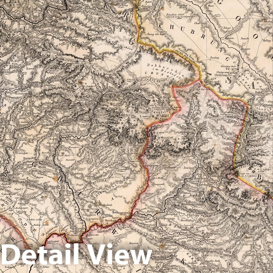 India Geologic Map 1933 - Himalayan Mountains Topographic Print