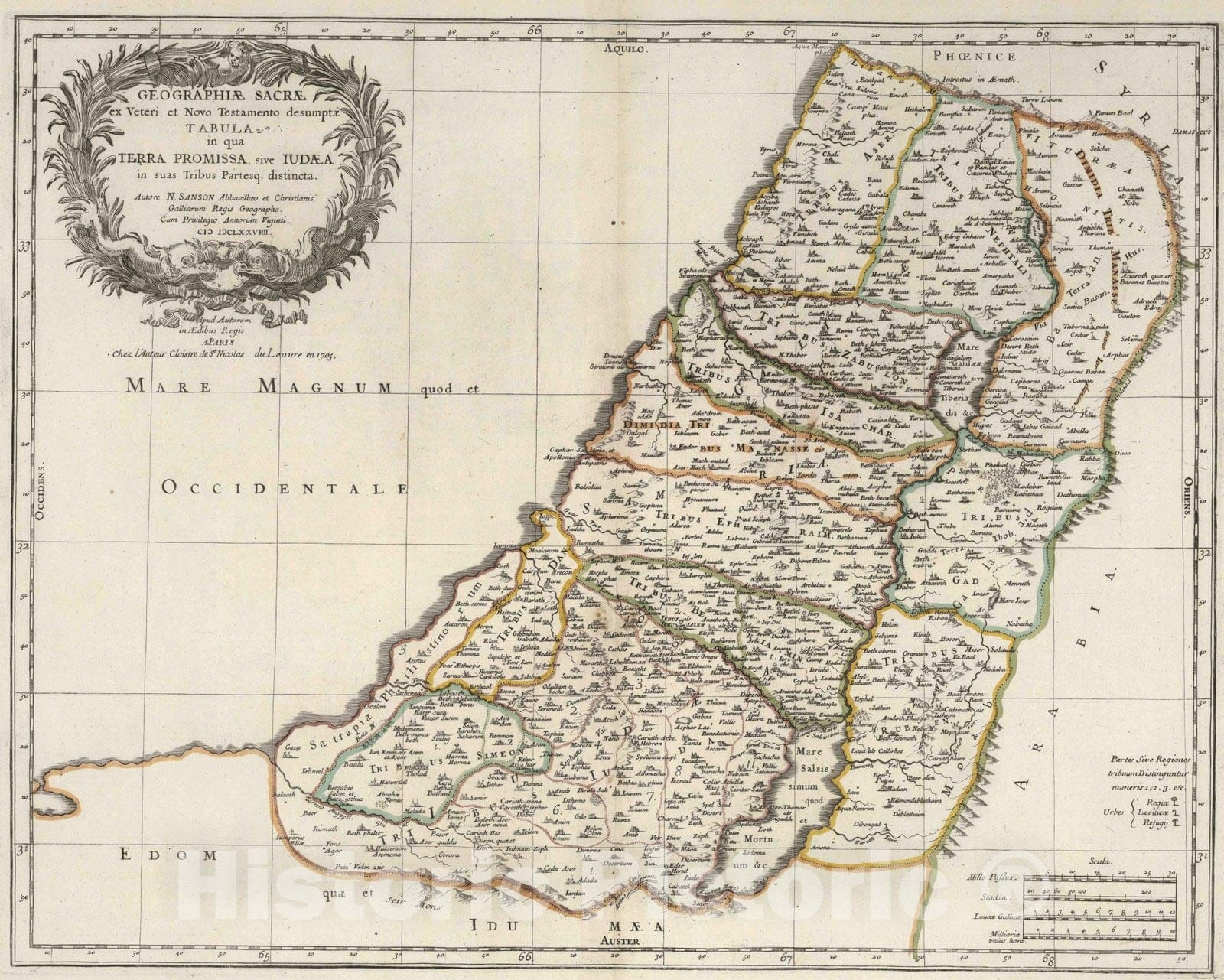 Historic Map : 1709 Sacred Geography Out of the Old and the New Testament, Judea. - Vintage Wall Art