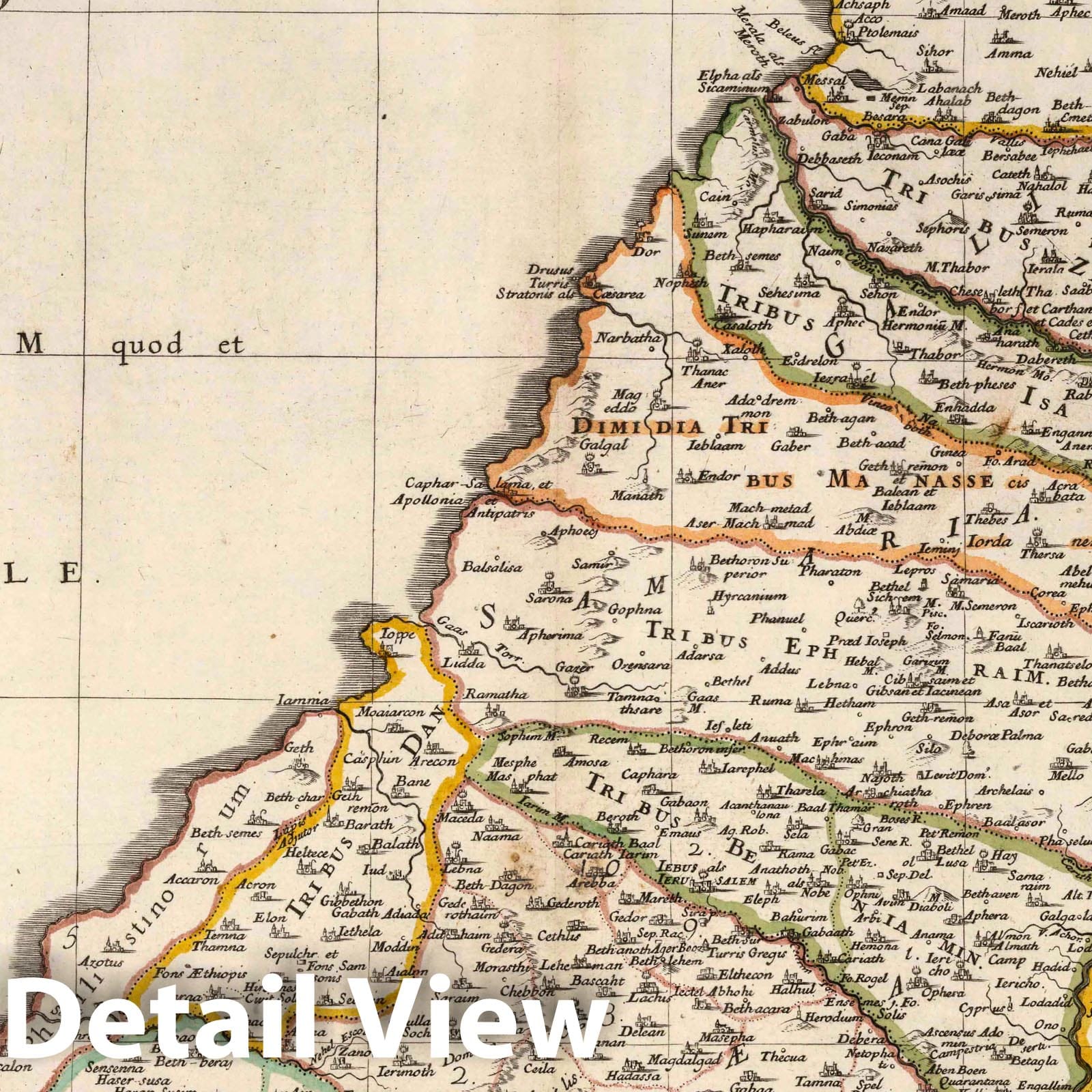 Judea, 1709 - Historical Map Print from Sanson's Atlas