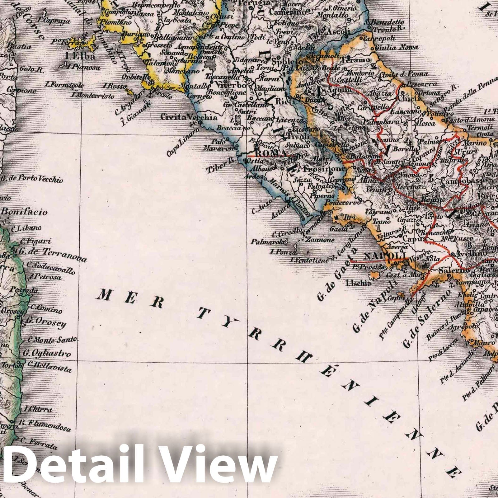 Italy and Austrian Monarchy, 1832 - Historical Map Print