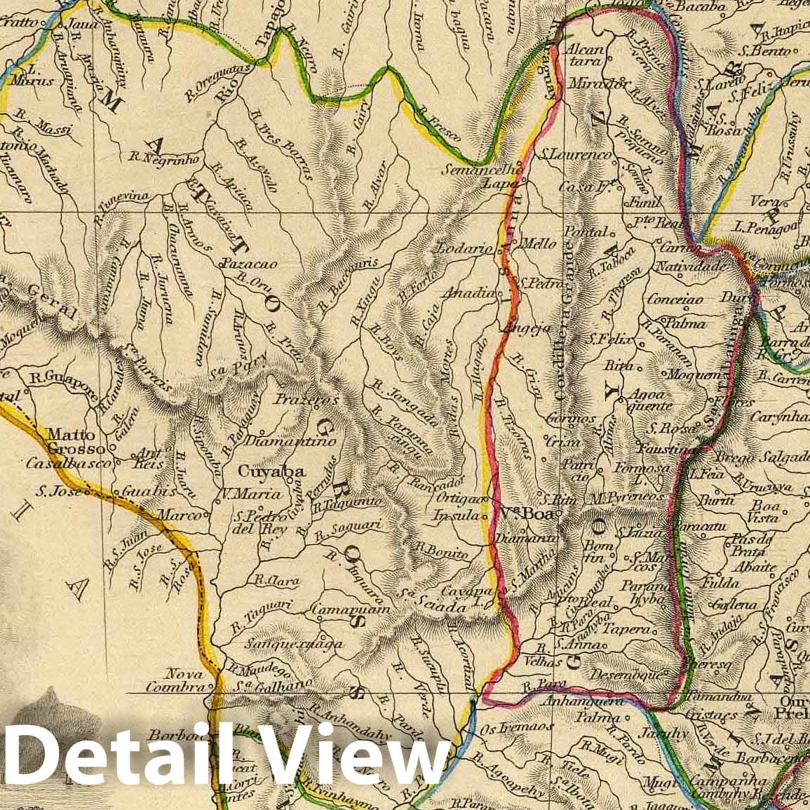 Brazil, 1851 - Historical Map Print from The Illustrated Atlas