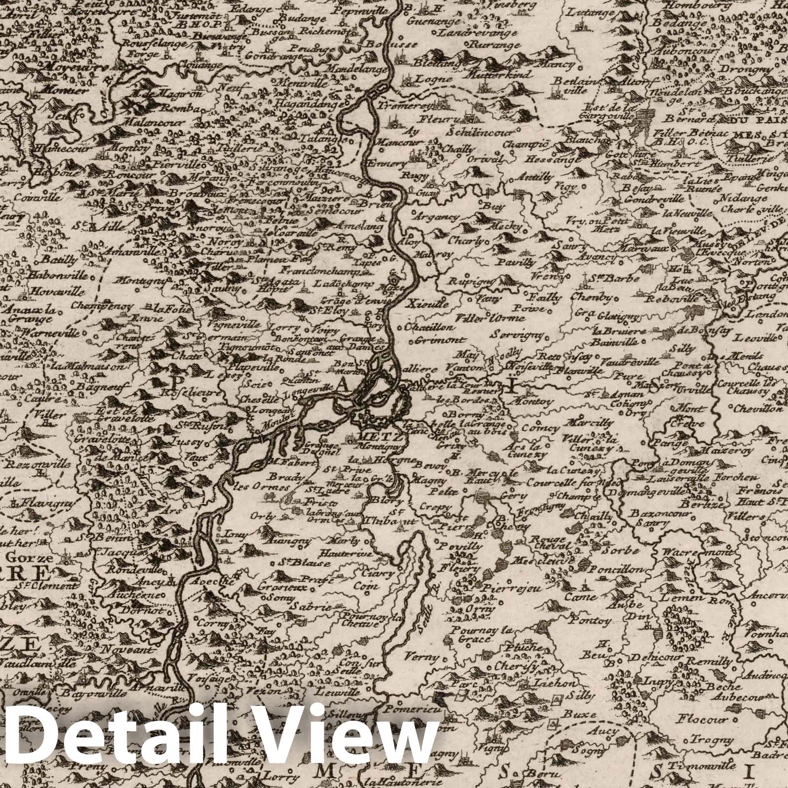 La Pais Messin, ses Dependances, et Terre Adjacentes (1705) - Historical Map Print