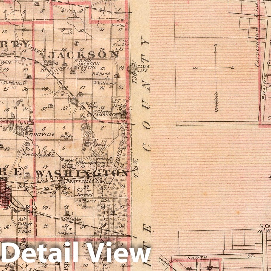 Porter County, Indiana 1876 Historical Map Print
