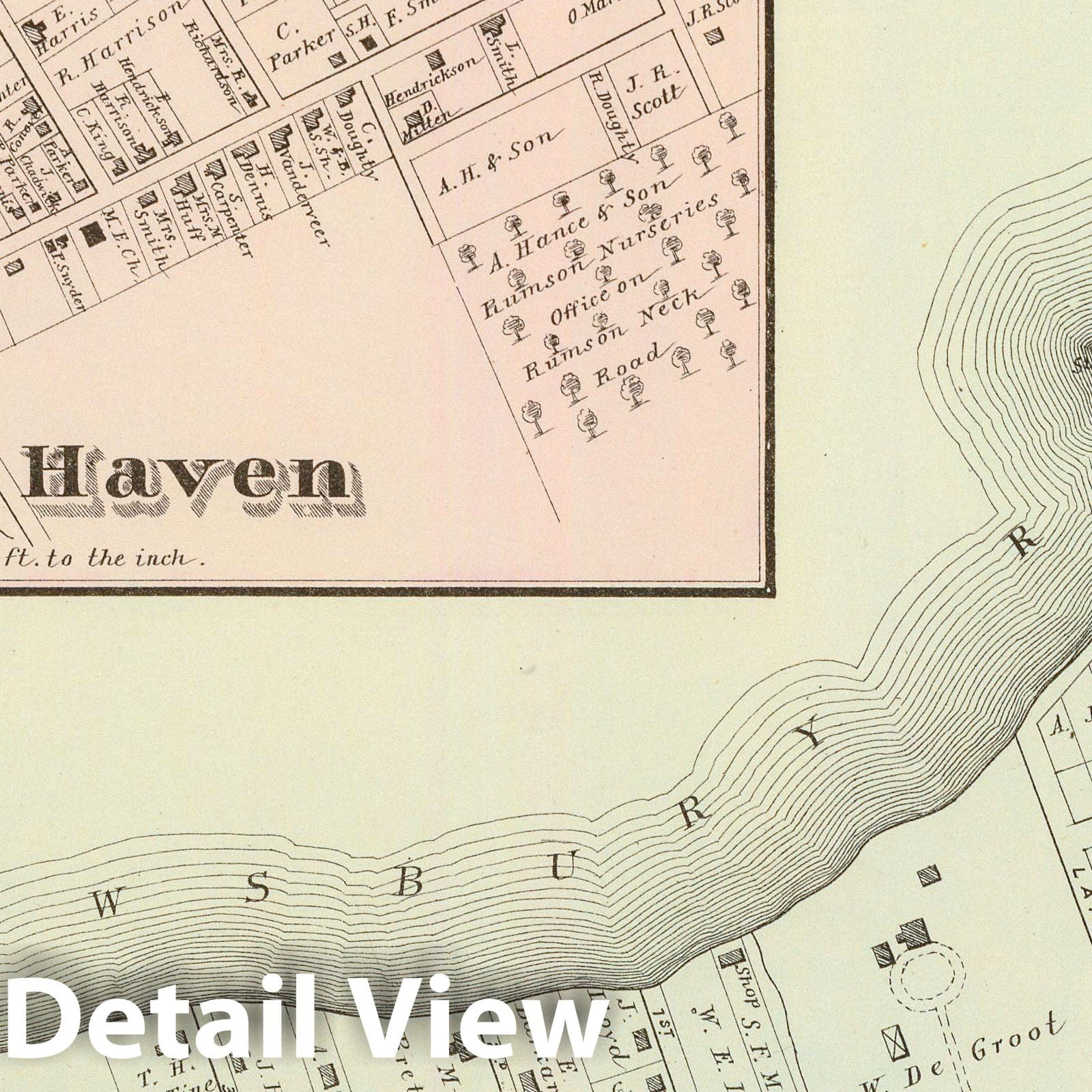 Fair Haven and Rumson, New Jersey 1878 Historical Map Print