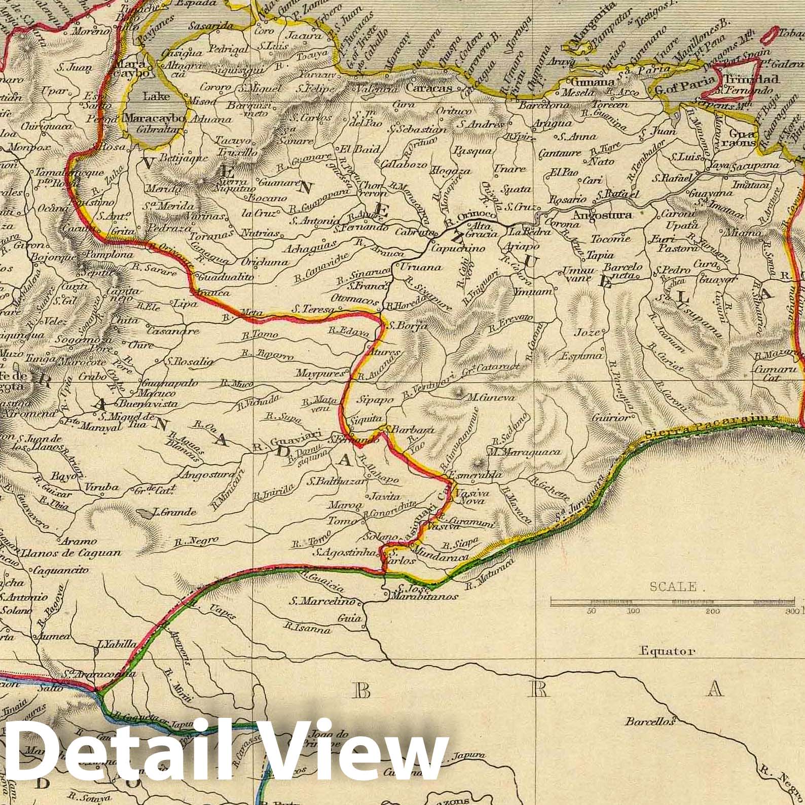 Venezuela, New Granada, Ecuador, and the Guayanas, 1851 - Historical Map Print