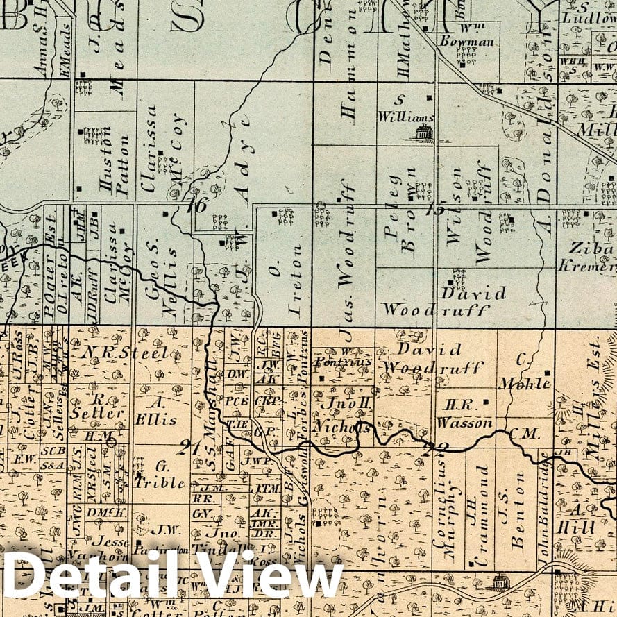 Parts of Columbus City, Concord, Wapello & Marshall - Property Map, 1874