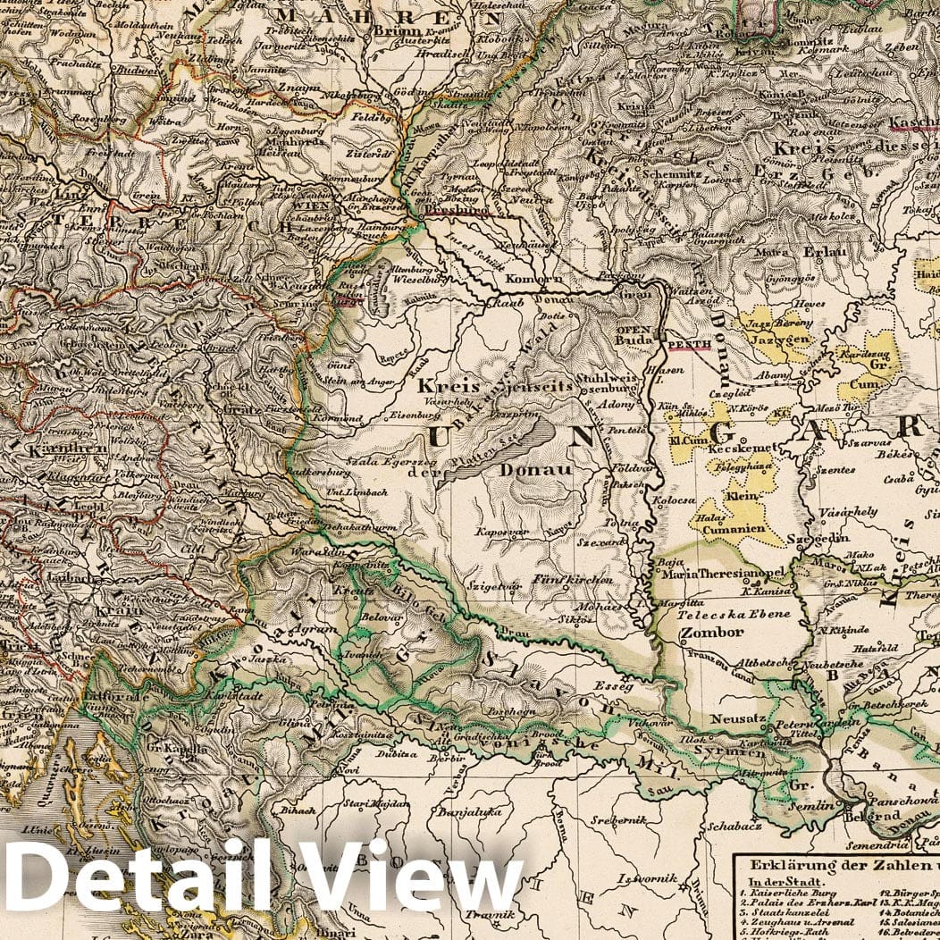Historic Map : Austria, 1850 Der Oesterreichische Kaiser-Staat. (Austrian Empire). , Vintage Wall Art