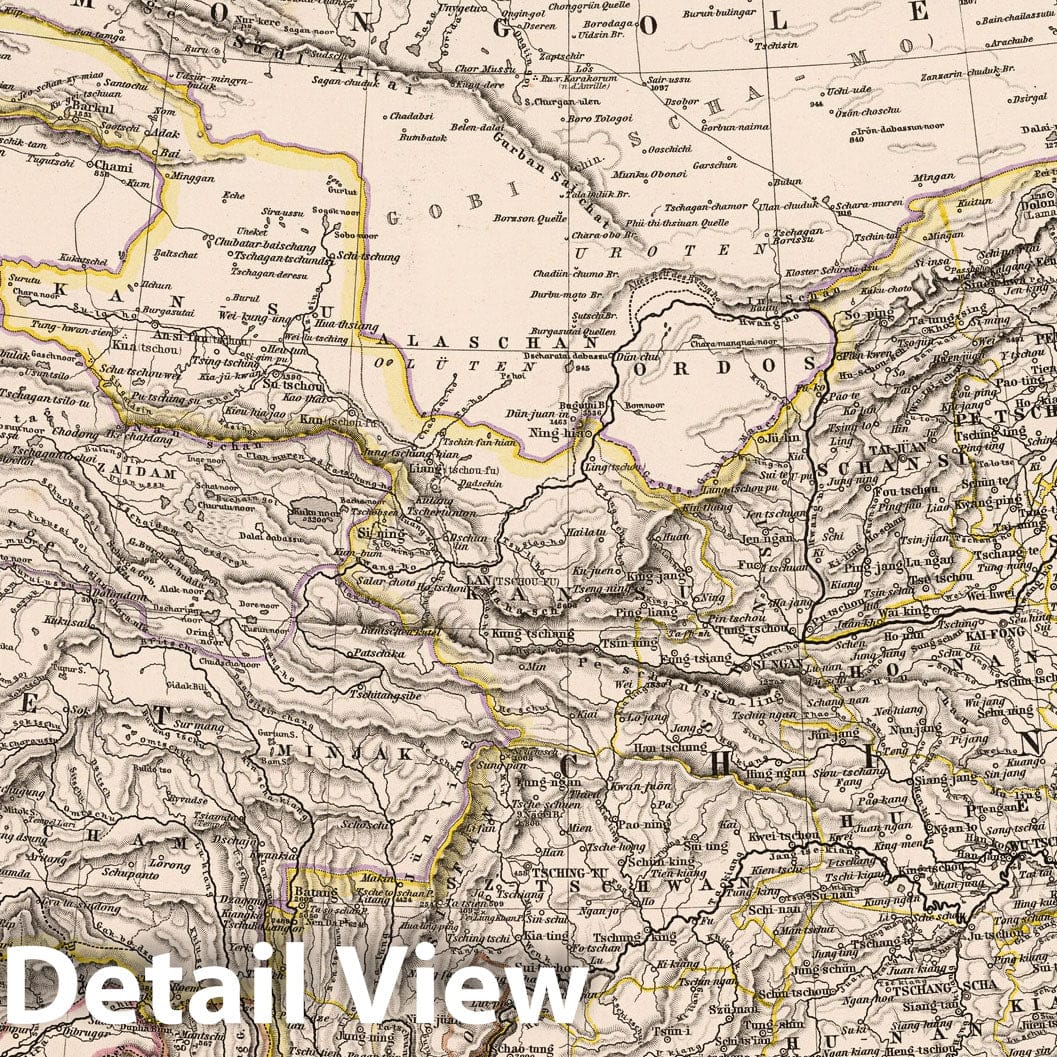 China - Plate No. 66, 1880 - Stieler's Hand Atlas Map Print