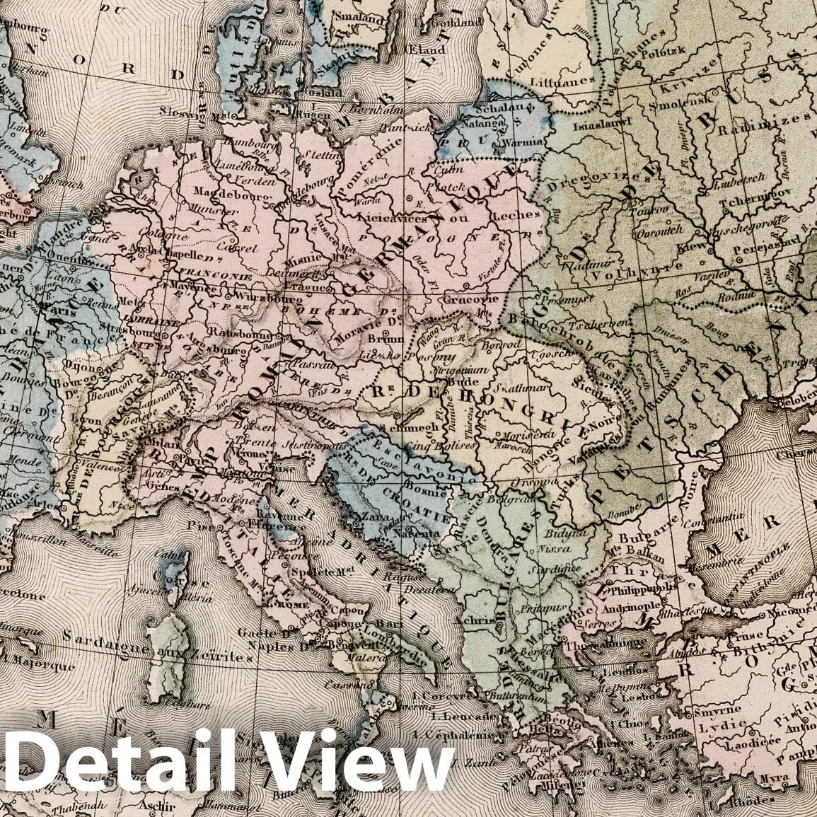 Europe at the End of the 10th Century, 1852 - Historical Map Print