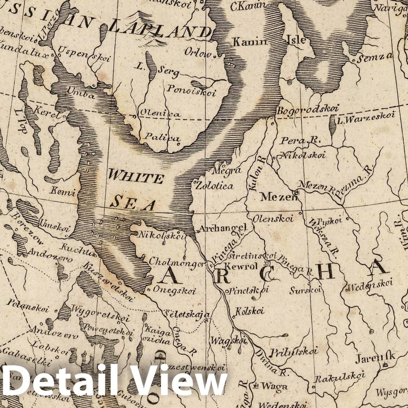 Northern Russia, 1816 - Historical Map Print