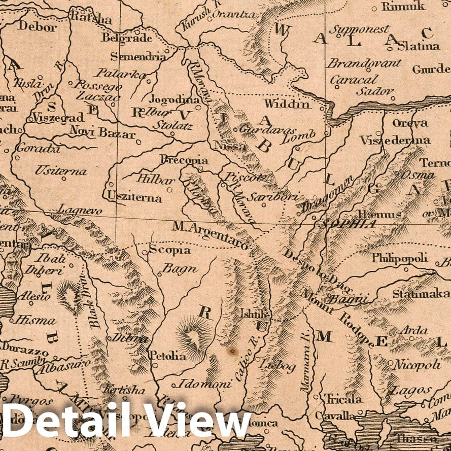Turkey - River Map, 1822 - Historical Map Print
