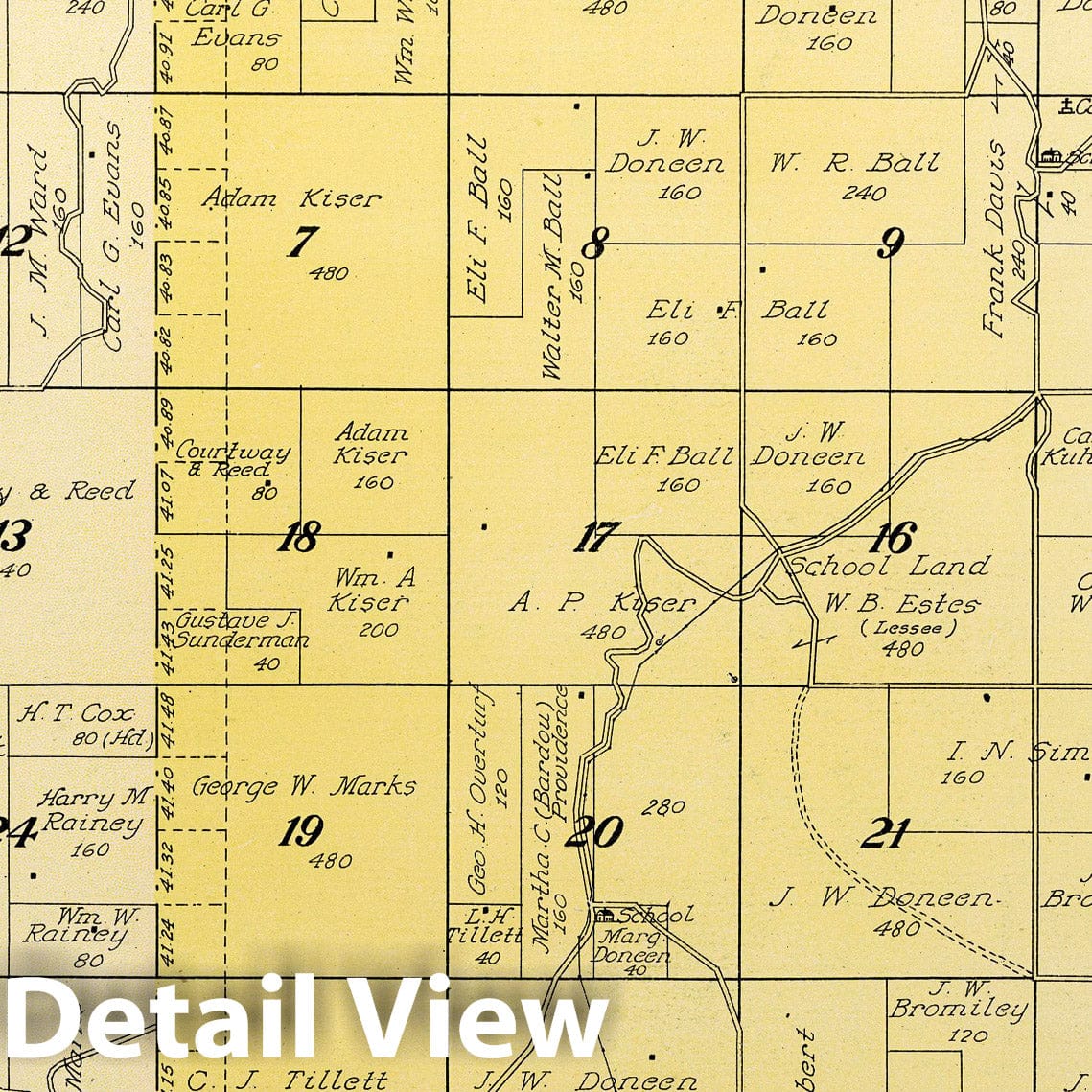 Township 22 N. Range 32 E., Douglas County, Washington - 1915 Property Map