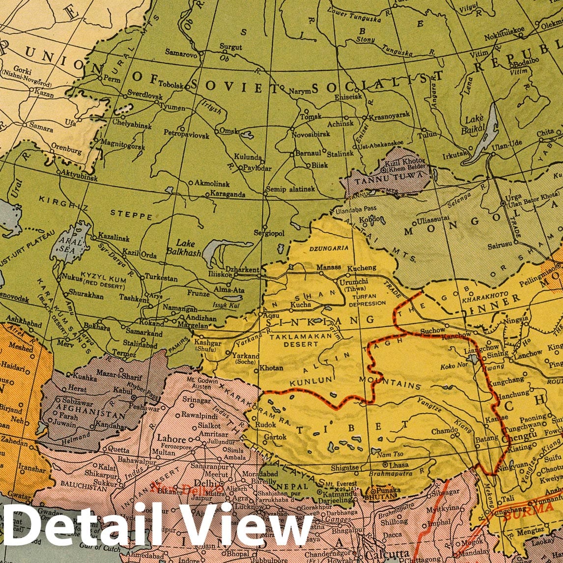 World War II: Asia - Military Map, 1943 - Historical Map Reproduction