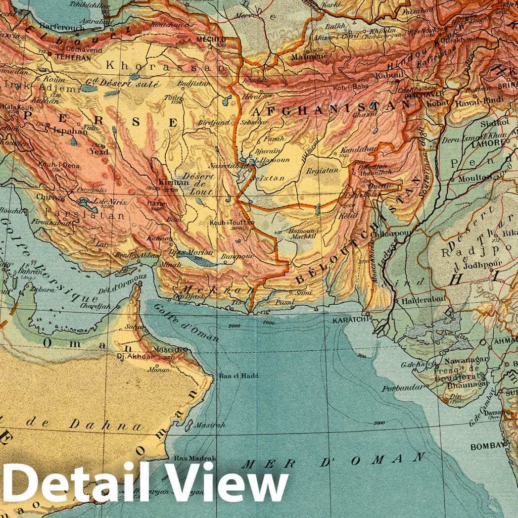 Southwestern Asia - Nautical Chart, 1921 - Historical Map Print