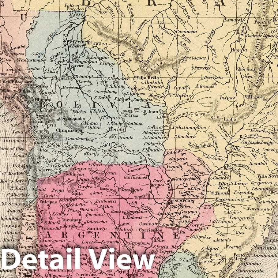 South America, 1860 - Historical Map Print from Desilver's Atlas