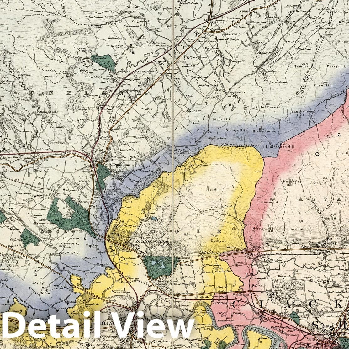 Stirling, Scotland - 1897 Ordnance Survey Topographic Map Print
