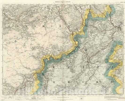 Historic Map : National Atlas - 1896 Volume 2: Sheet 85 - Rothes - Vintage Wall Art