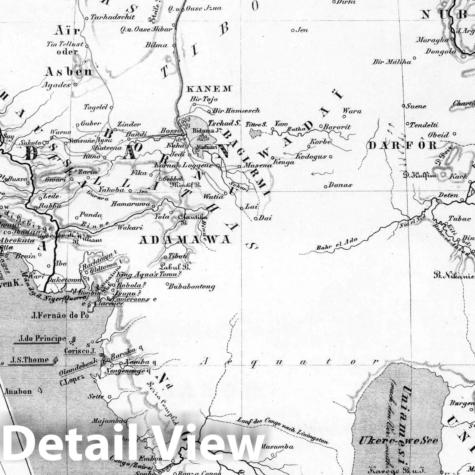 West Central Africa 1859 - Historical Map Print