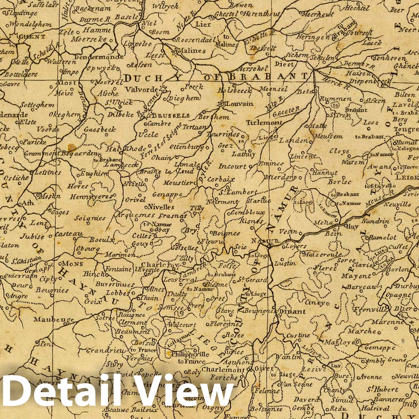 Netherlands - River Map, 1812 - Historical Map Print