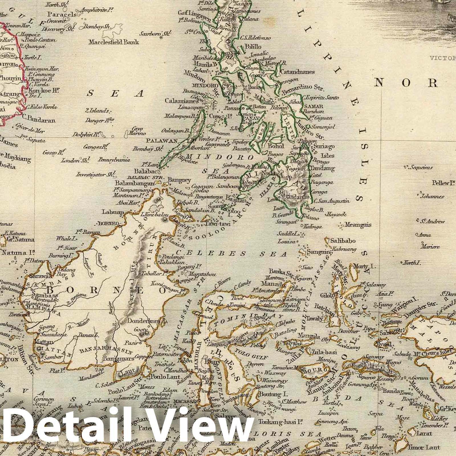 Malay Archipelago and East India Islands, 1851 - Historical Map Print