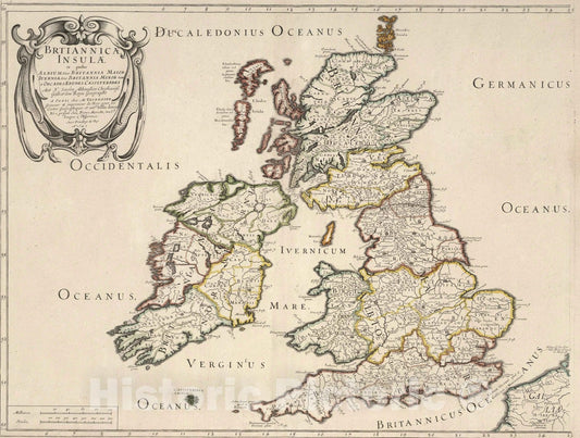Historic Map : 1641 British Isles. - Vintage Wall Art