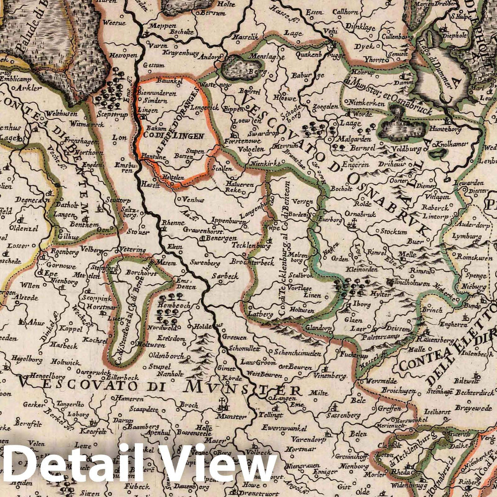 Historic Map : Germany, , Europe 1687 Il Circolo di Westfalia , Vintage Wall Art
