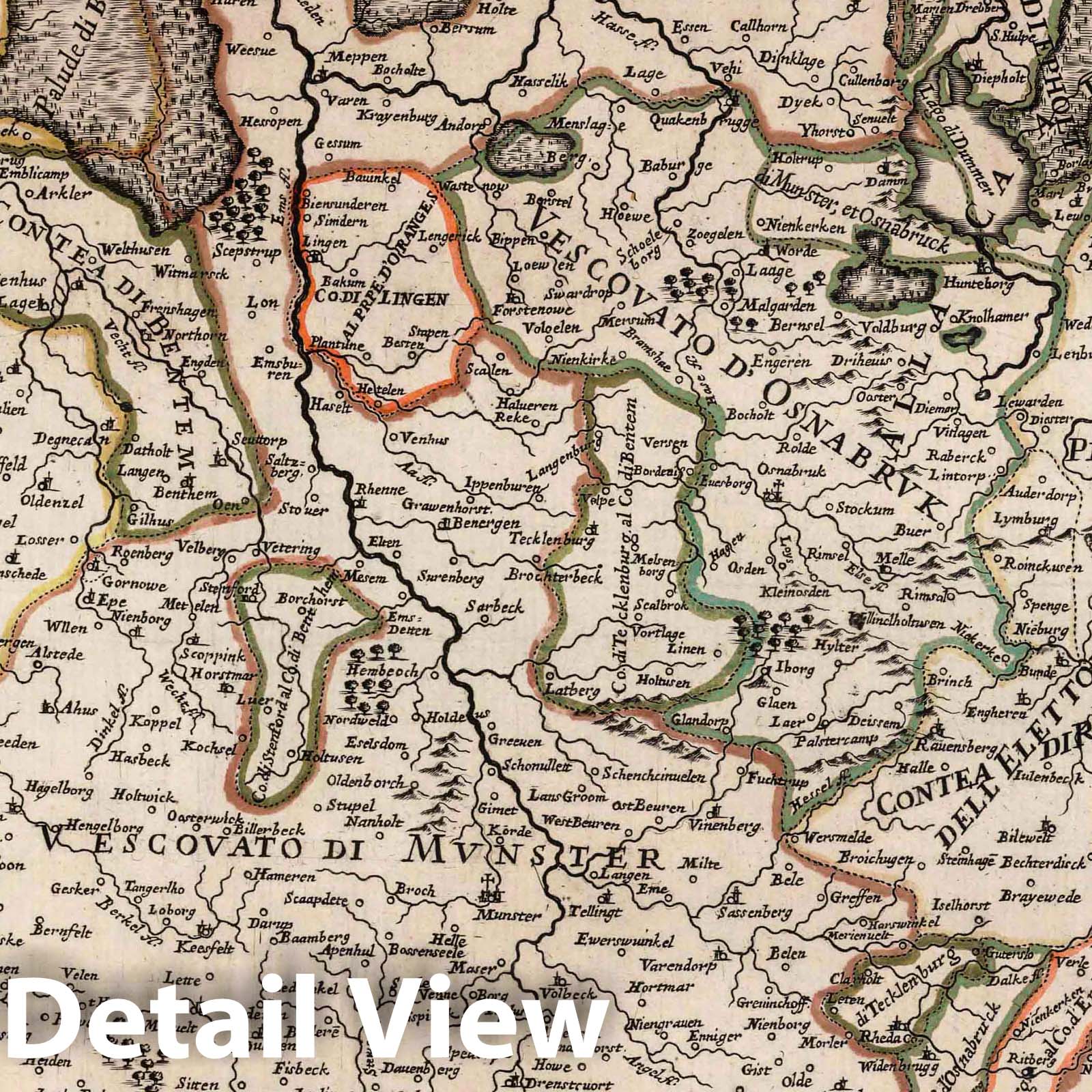 Historic Map : Germany, , Europe 1687 Il Circolo di Westfalia , Vintage Wall Art