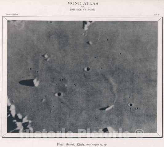 Historic Map : Celestial Atlas - 1898 21. Piazzi Smyth, Kirch. 1897, August 19. - Vintage Wall Art
