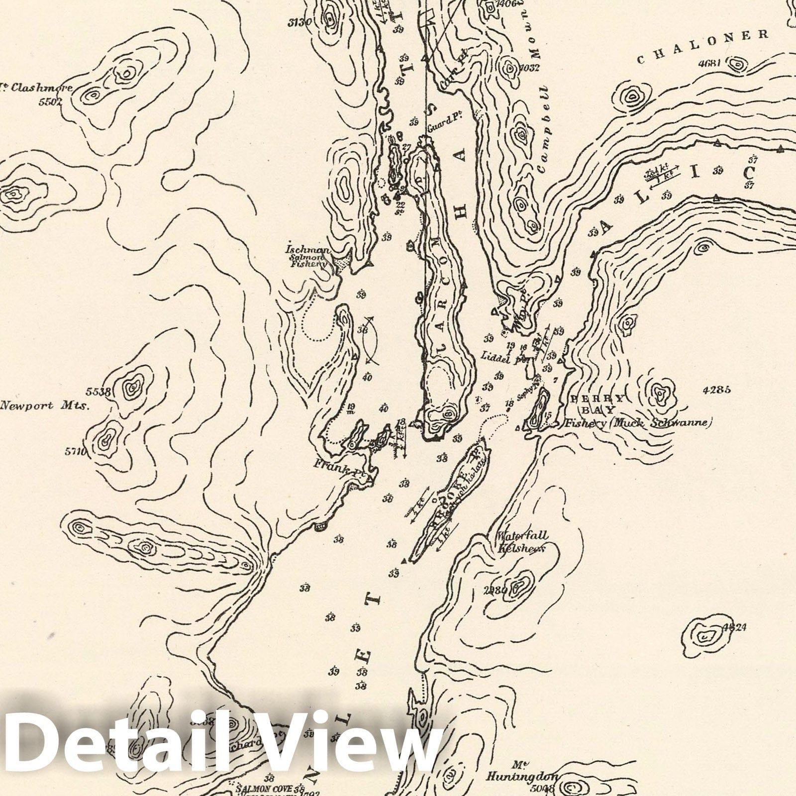 Observatory Inlet, British Columbia - Survey Map, 1868 - Historical Map Print