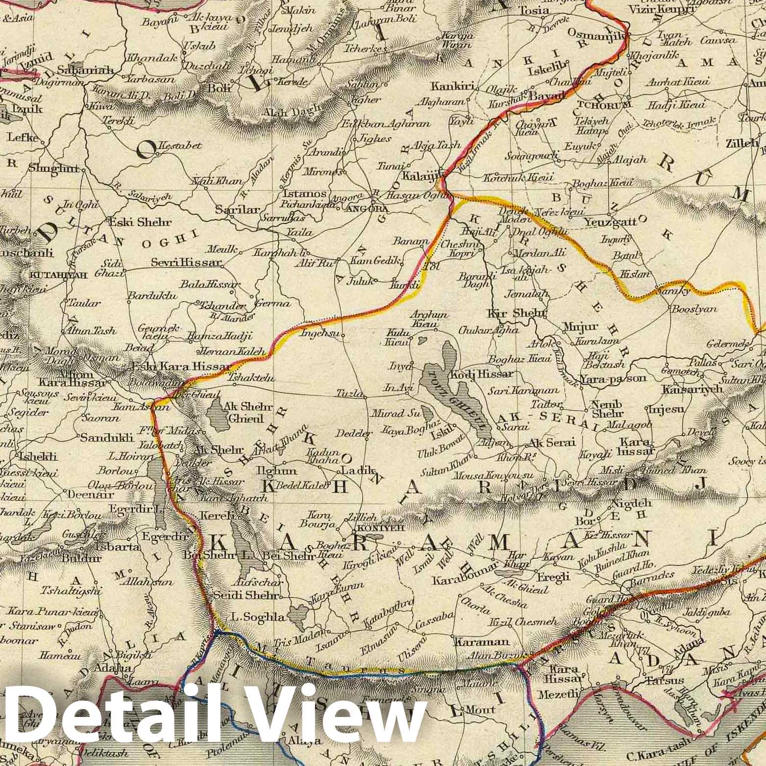Asia Minor, 1851 - Historical Map Print