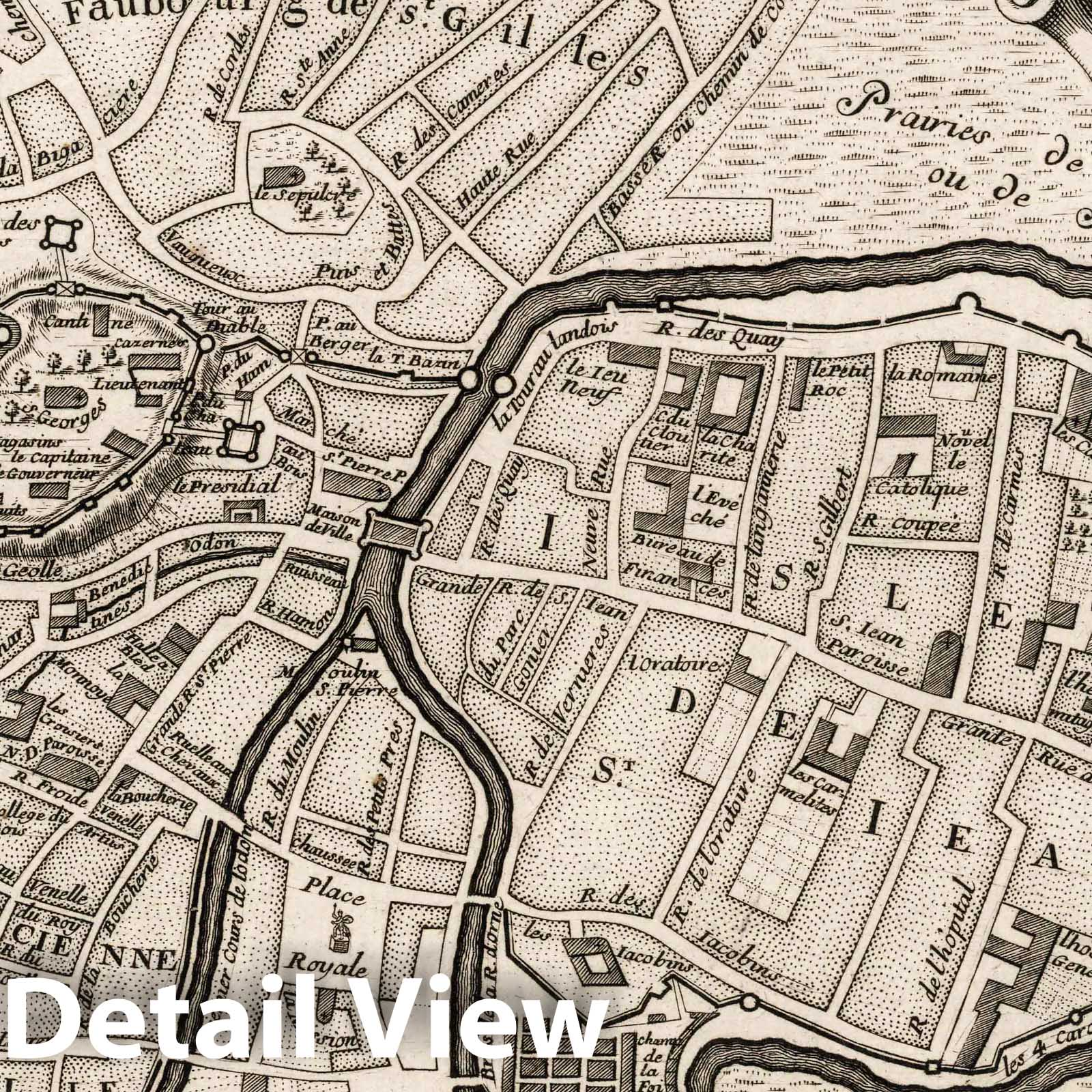 Caen, France - Plan, 1703 - Historical Map Reproduction