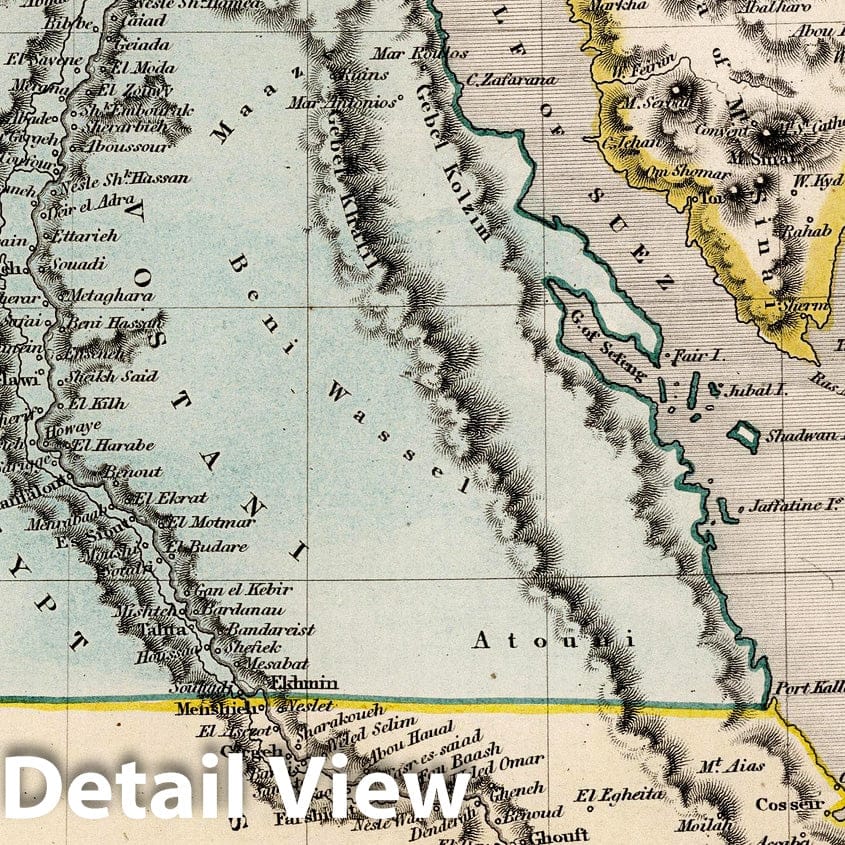Egypt - River Map, 1832 - Historical Map Print