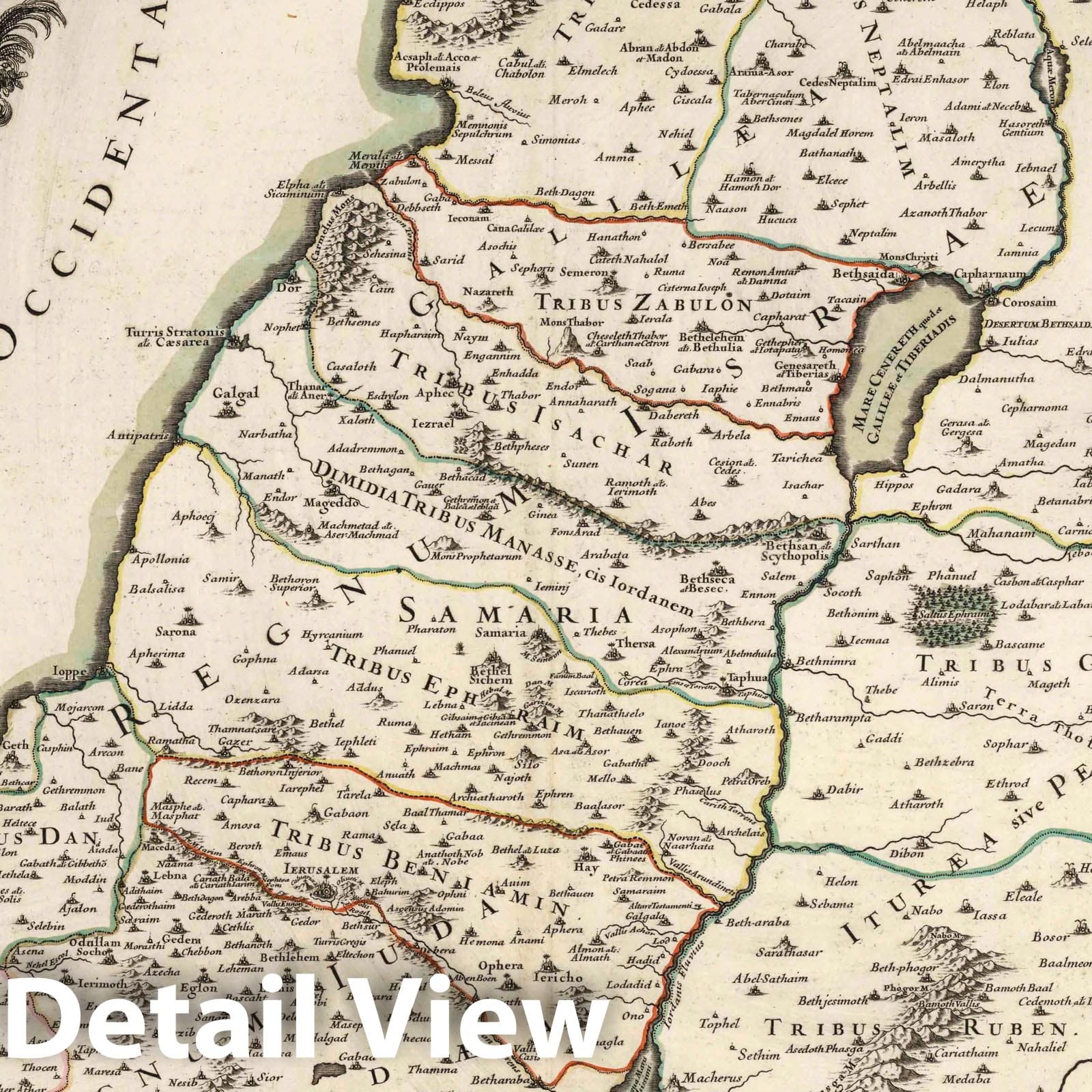 Holy Land, 1685 - Historical Map Print