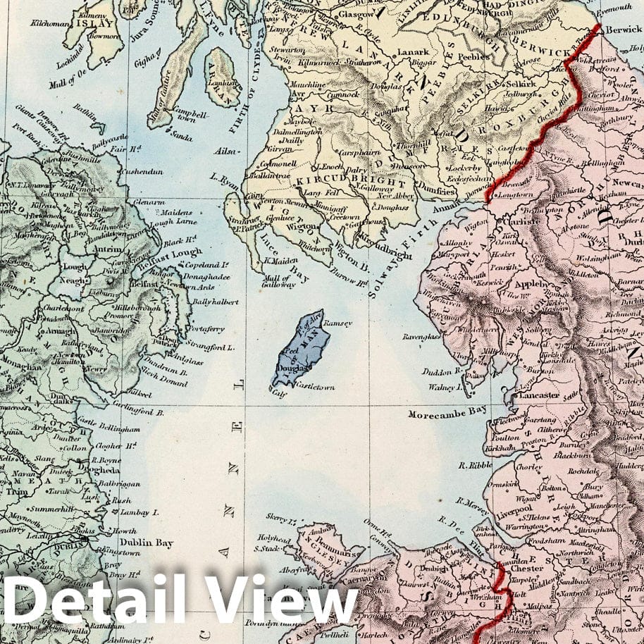 Historic Map : 1865 British Isles : Vintage Wall Art