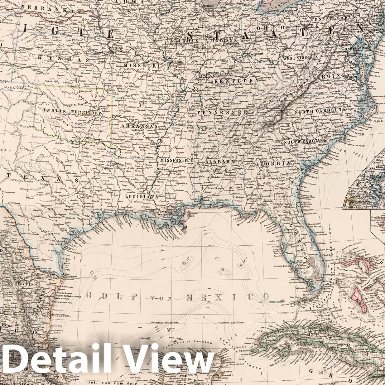 West Indies, 1879 - Historical Map Print