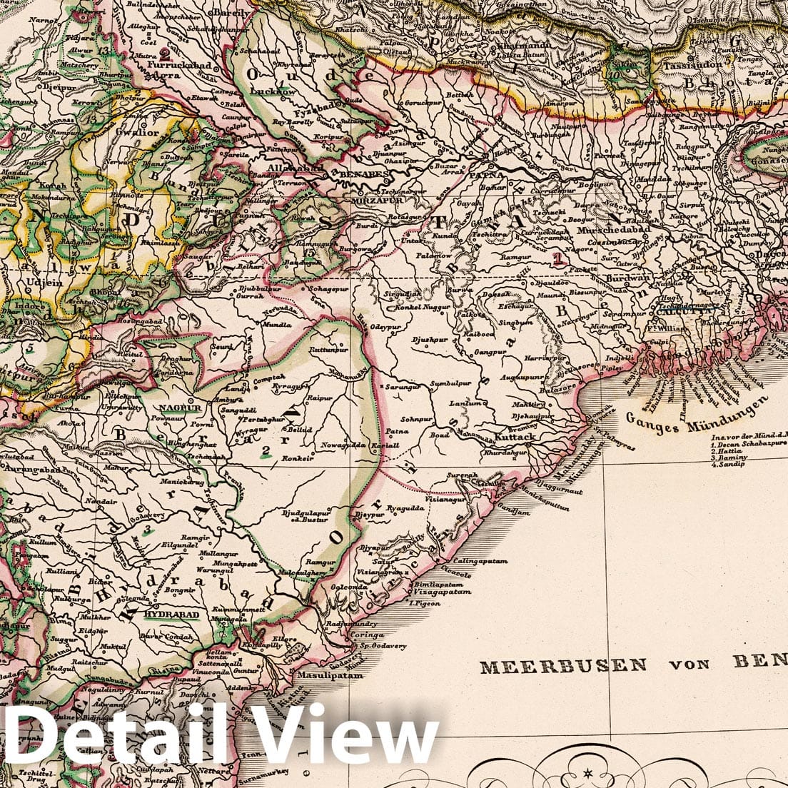 India, 1853 - Historical Map Print from Stieler's Hand-Atlas
