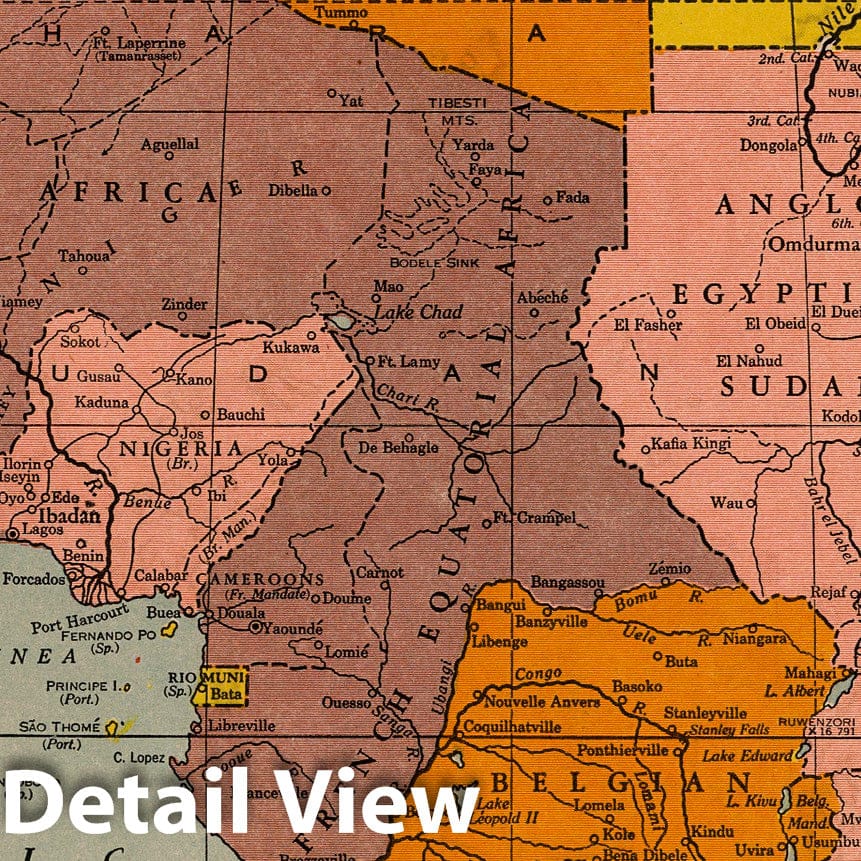 World War II: Africa - Military Map, 1943 - Historical Map Print