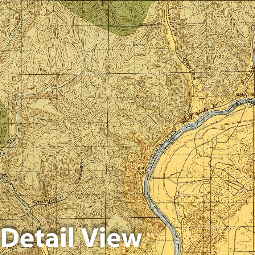 Chelan Quadrangle, Washington - 1900 Geological Survey Map Print