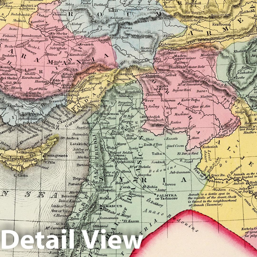 Turkey in Asia, 1859 - Historical Map Print