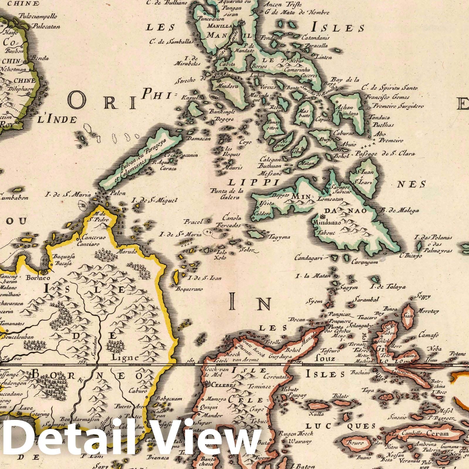 Philippines, Molucca, and Sunda, 1654 - Historical Map Print