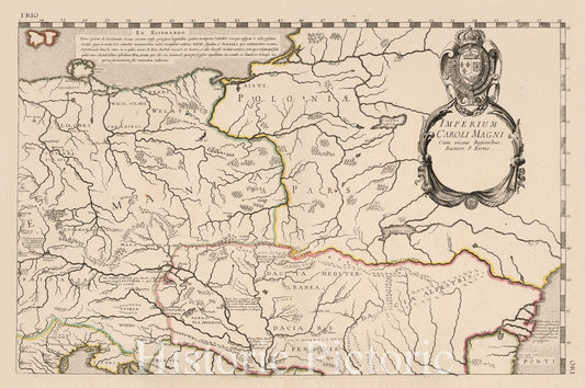 Empire of Charlemagne, 1697 - Historical Map Print