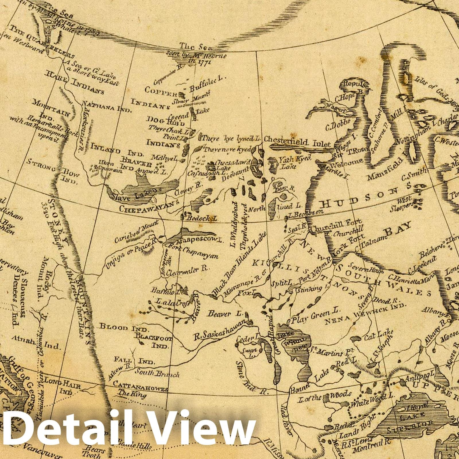 British Possessions in America - River Map, 1812 - Historical Map Print