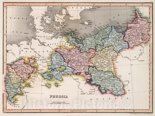 Historic Map : 1832 Prussia. - Vintage Wall Art